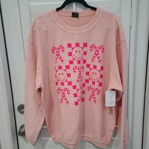 Candy Cane Pink Graphic Sweatshirt